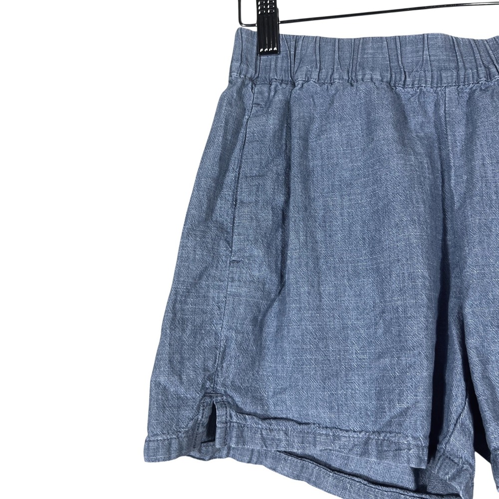 Madewell Pull-On Chambray Solid Shorts Blue Coastal Elastic Waist Size XXS - Picture 2 of 5